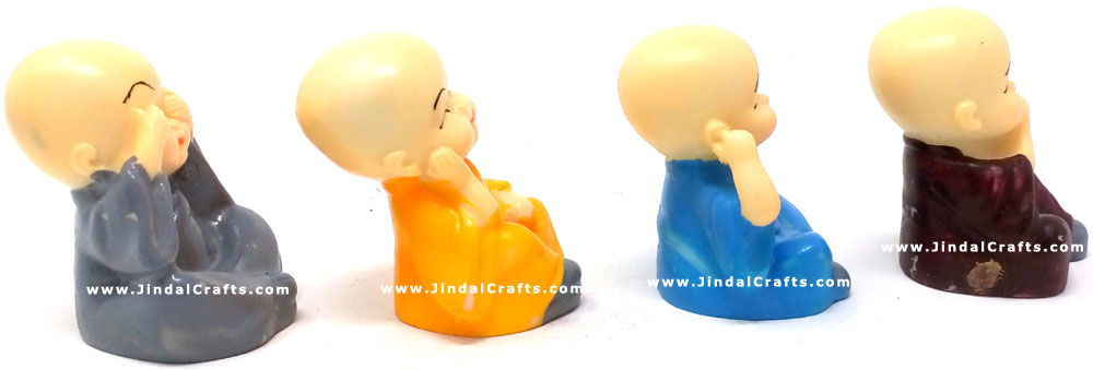 Set of 4 Monks - Polyresin made Decorative Figures India