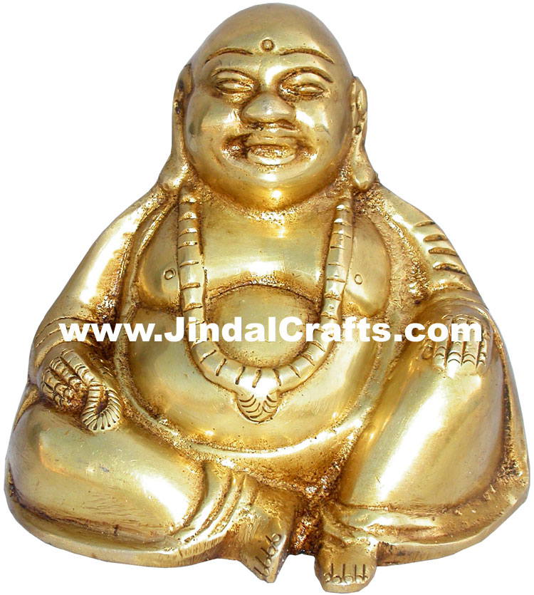 Handmade Brass Laughing Happy Man Home Decor Prosperity Indian Handicrafts Arts