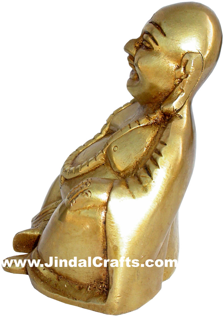 Handmade Brass Laughing Happy Man Home Decor Prosperity Indian Handicrafts Arts
