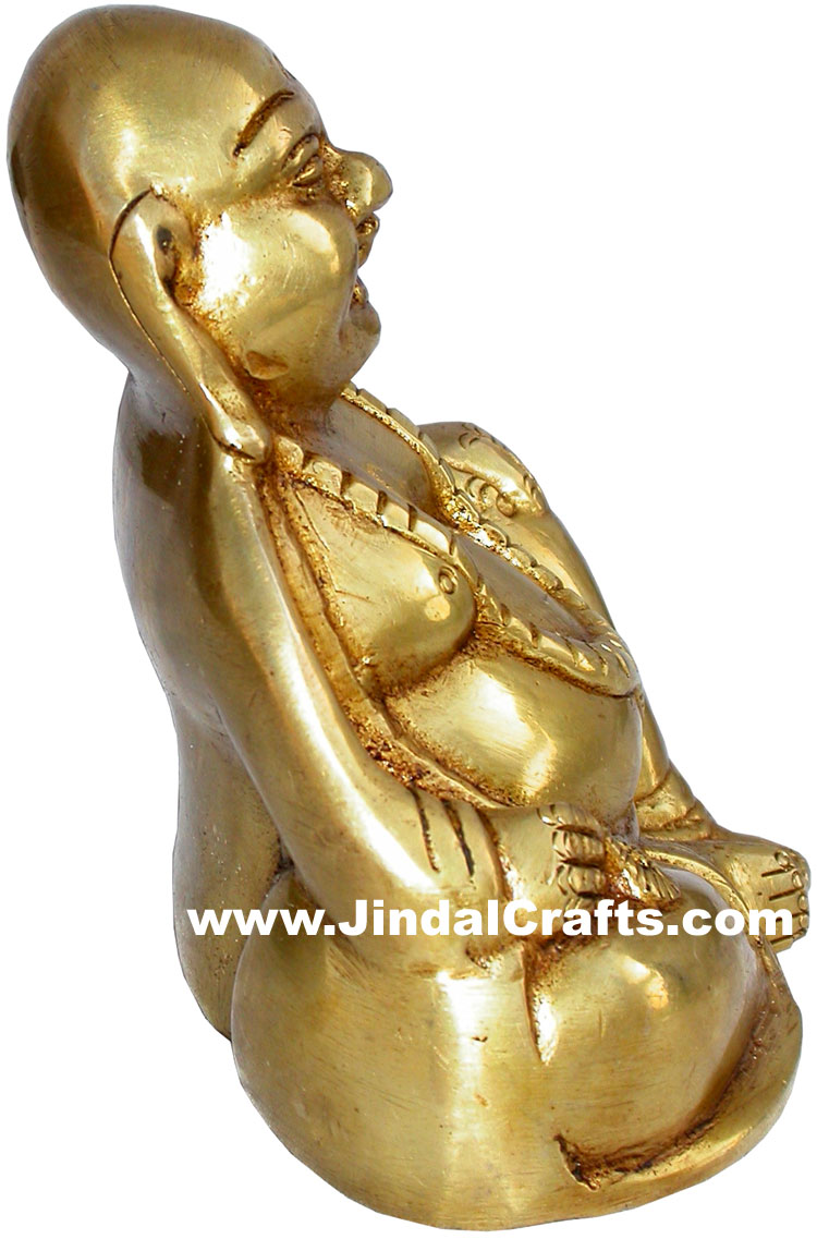 Handmade Brass Laughing Happy Man Home Decor Prosperity Indian Handicrafts Arts