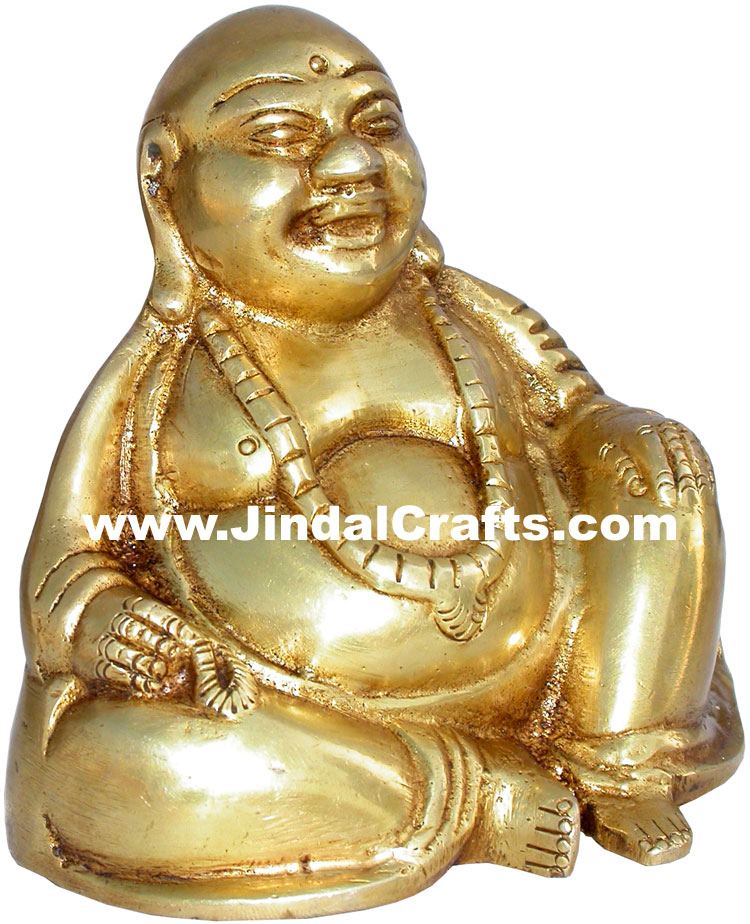 Handmade Brass Laughing Happy Man Home Decor Prosperity Indian Handicrafts Arts