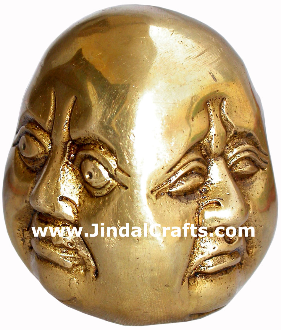 Buddha Moods - Hand Carved Indian Art Craft Handicraft Home Decor Brass Figurine