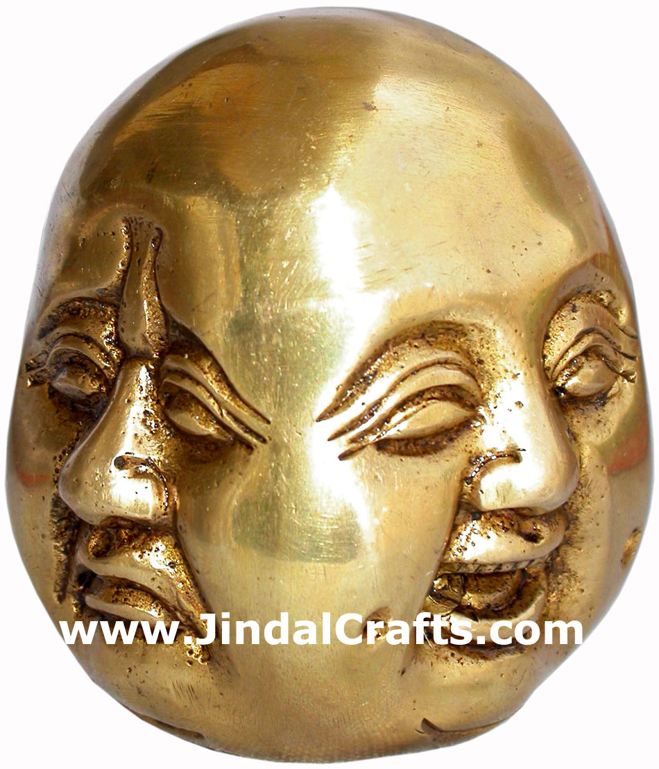 Buddha Moods - Hand Carved Indian Art Craft Handicraft Home Decor Brass Figurine