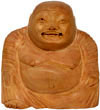 Hand Carved Kadam Wood Happy Laughing Buddha India Artifacts Arts Handicrafts