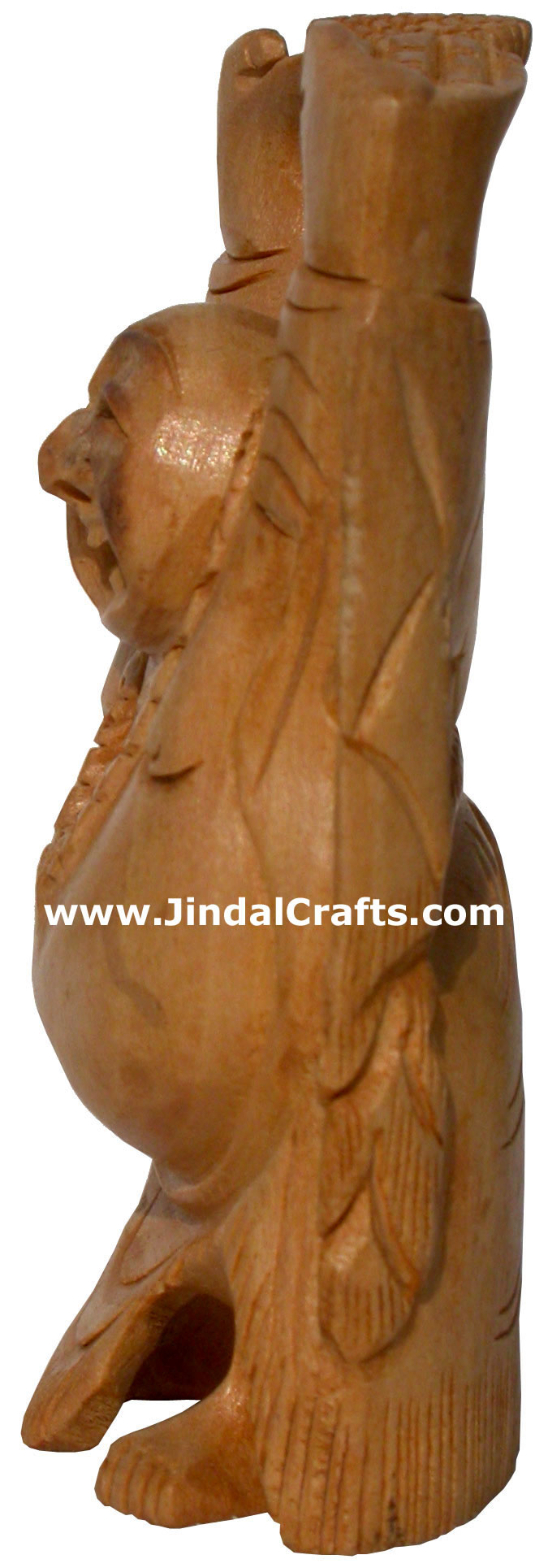 Hand Carved Kadam Wood Happy Buddha India Artifacts Art