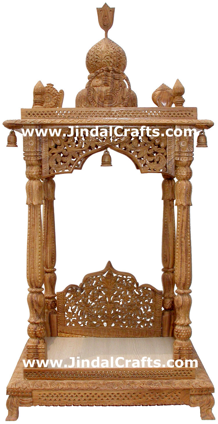 Temple - Hand Carved Wooden Religious Figures India Art