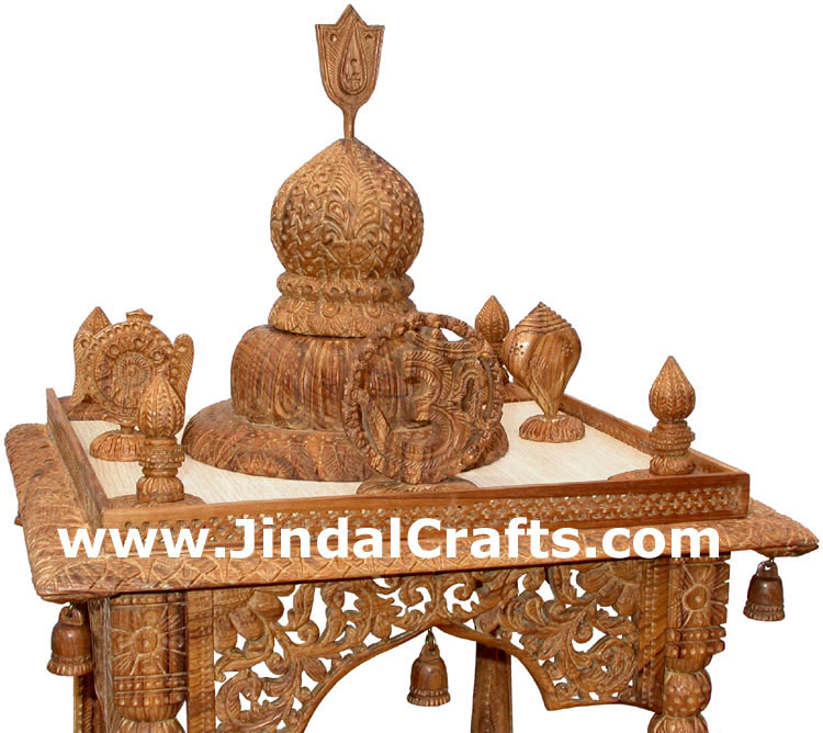 Temple - Hand Carved Wooden Religious Figures India Art