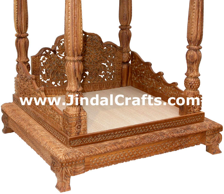 Temple - Hand Carved Wooden Religious Figures India Art