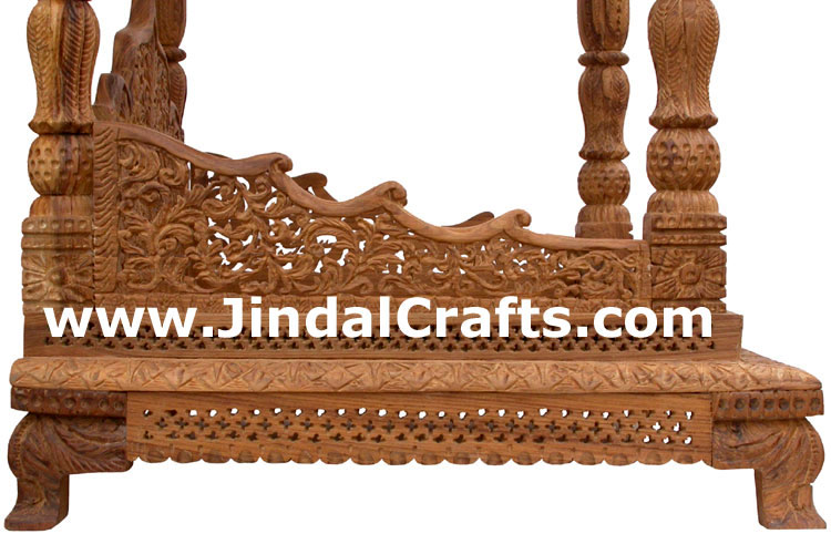 Temple - Hand Carved Wooden Religious Figures India Art