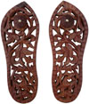 Hand Carved Wooden Paduka Hindu Religious Artifact Indian Handicrafts Arts