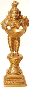 Welcome Lady with Diyas Deepak - Indian Traditional Way