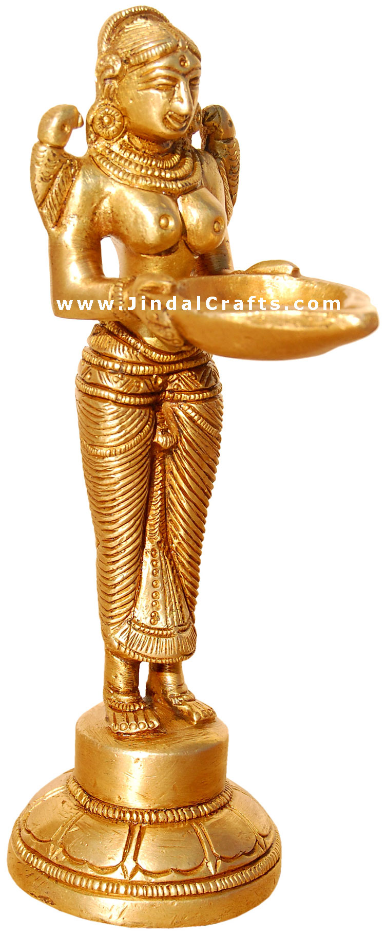 Welcome Lady with Diyas Deepak - Indian Traditional Way