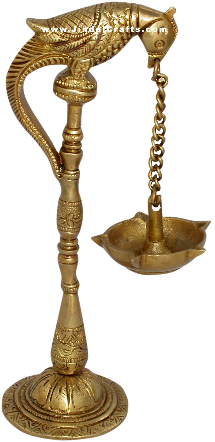 Peacock Diya Deepak Light Lamp Indian Traditional