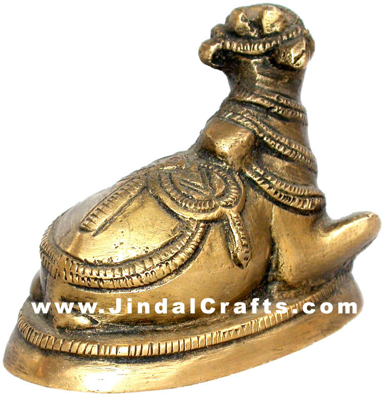 Nandi Indian Religious Brass Figurines Idols Handmade