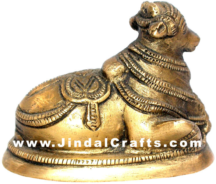 Nandi Indian Religious Brass Figurines Idols Handmade