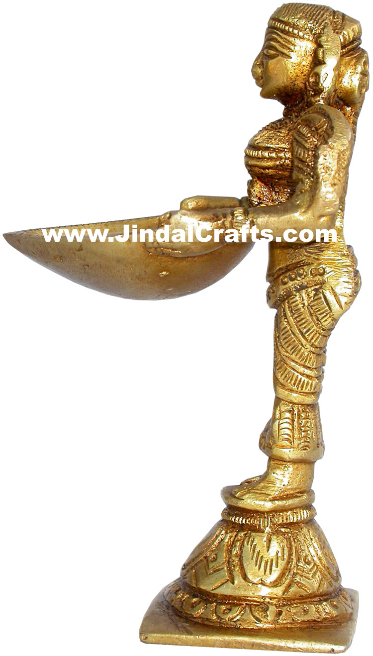 Handmade Brass Oil Lamp Home Decor Artifact Indian Handicrafts Crafts Arts