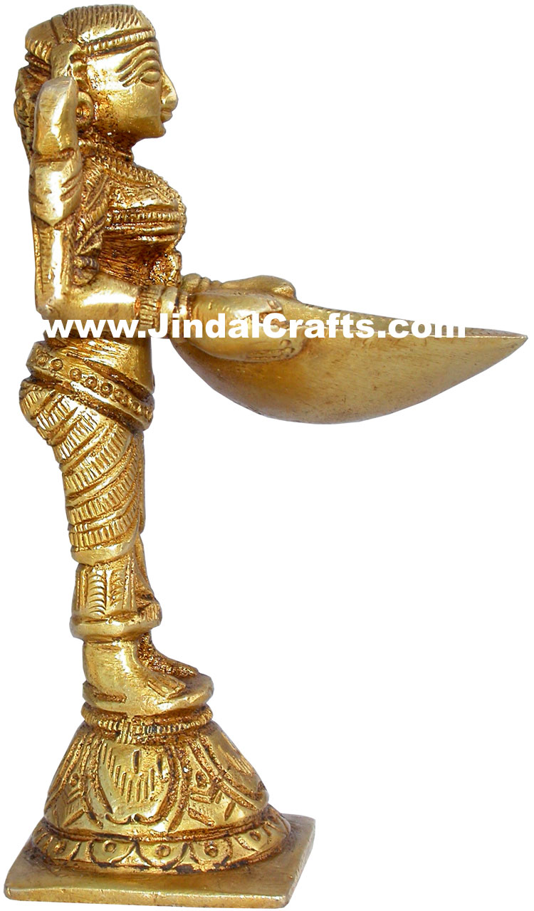 Handmade Brass Oil Lamp Home Decor Artifact Indian Handicrafts Crafts Arts