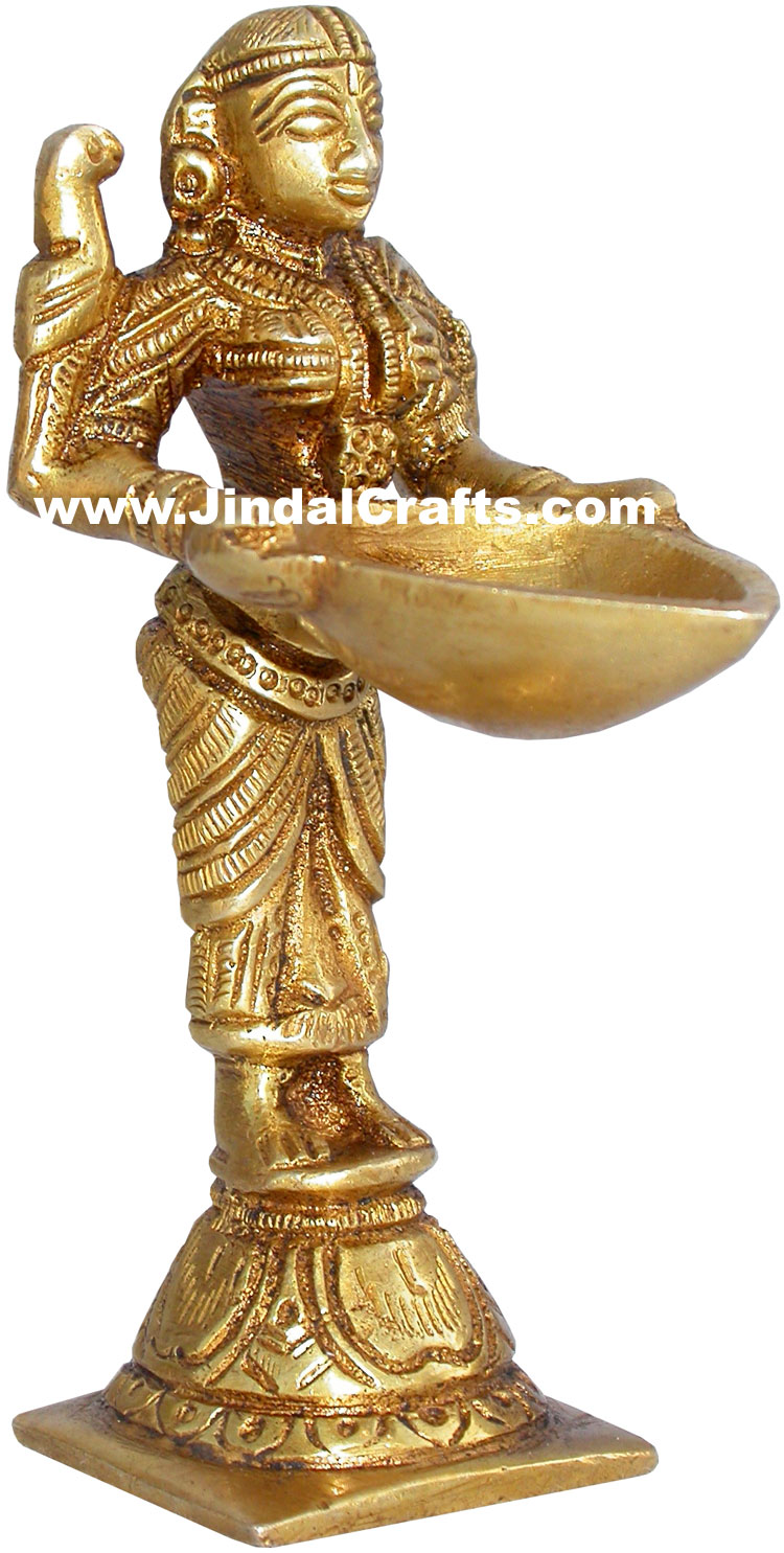 Handmade Brass Oil Lamp Home Decor Artifact Indian Handicrafts Crafts Arts