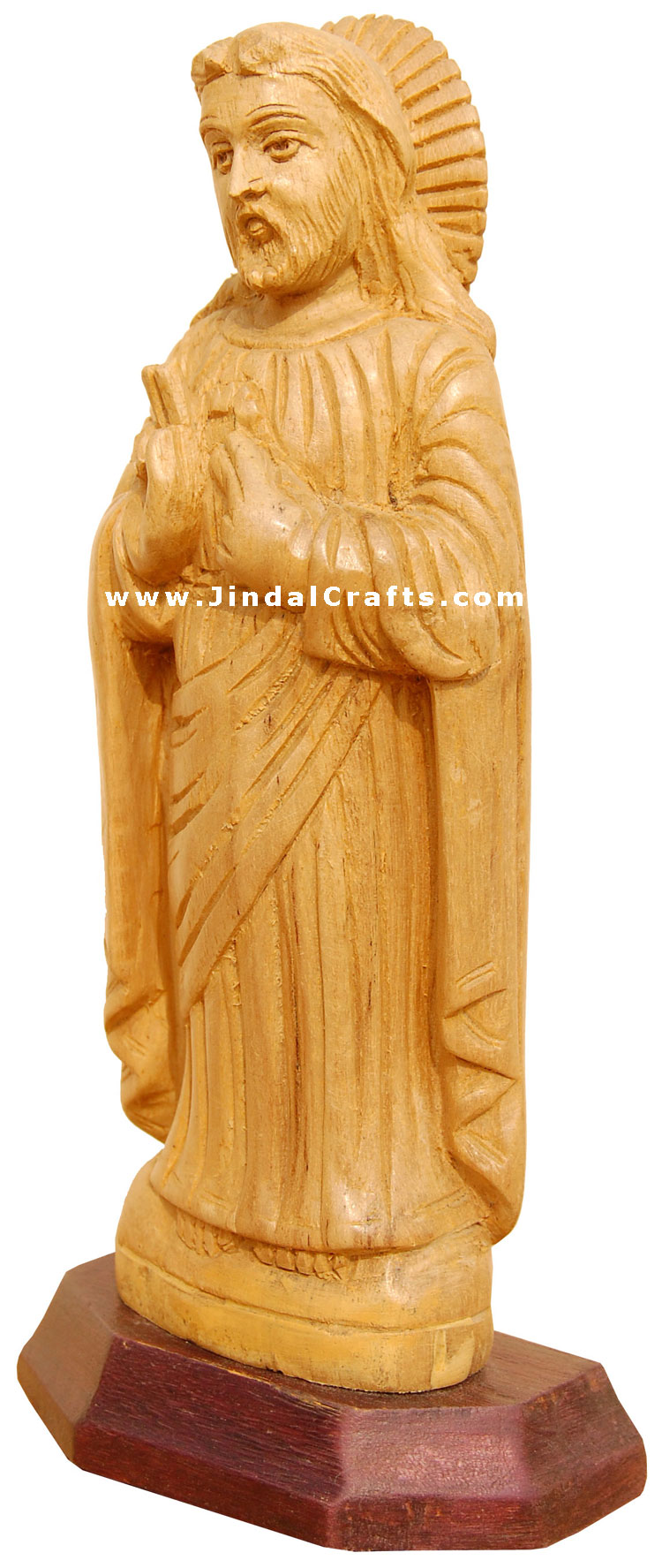 Handcrafted Wooden God Jesus Christian Sculpture Art