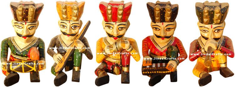 Musical Set - Traditional Indian Wood Carved Hand Made