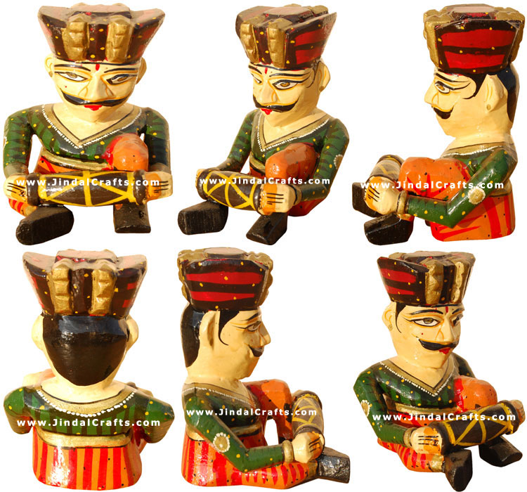 Musical Set - Traditional Indian Wood Carved Hand Made