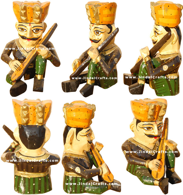 Musical Set - Traditional Indian Wood Carved Hand Made