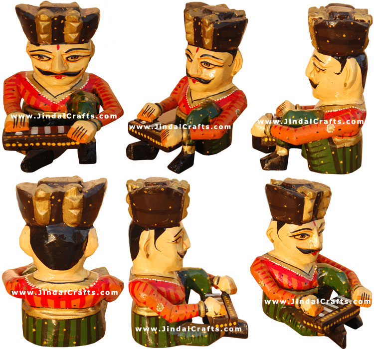 Musical Set - Traditional Indian Wood Carved Hand Made