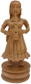 Set of 6 Musical Dolls - Wooden Carving Handmade Traditional Indian Artifacts