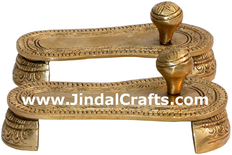 Charan Paduka Bharat Vishnu Hindu God Ritual Items Arts