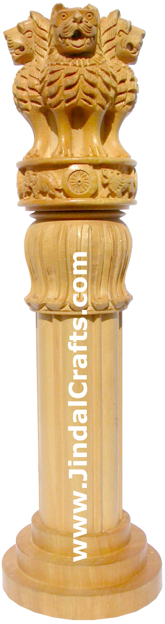 Hand Carved Ashoka Pillar Stambh National Emblem Symbol Lion of Sarnath India