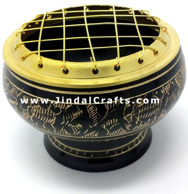 Decorative Brass made Resin Charcoal Incense Cones Bakhour Burners from India