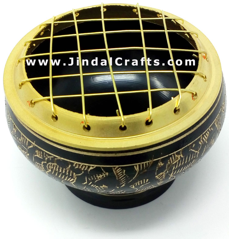Decorative Brass made Resin Charcoal Incense Cones Bakhour Burners from India