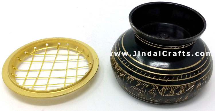 Decorative Brass made Resin Charcoal Incense Cones Bakhour Burners from India