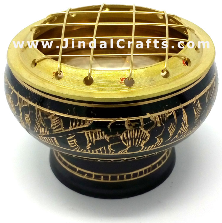 Decorative Brass made Resin Charcoal Incense Cones Bakhour Burners from India