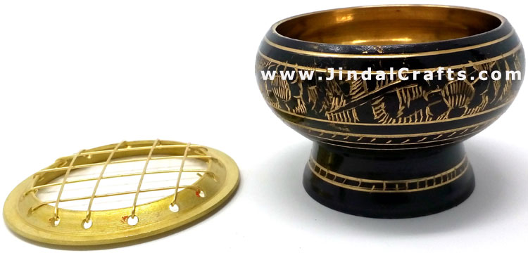 Decorative Brass made Resin Charcoal Incense Cones Bakhour Burners from India