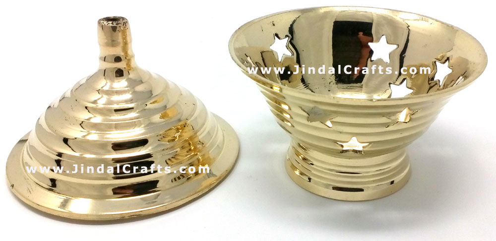Decorative Brass made Resin Charcoal Incense Cones Bakhour Burners from India