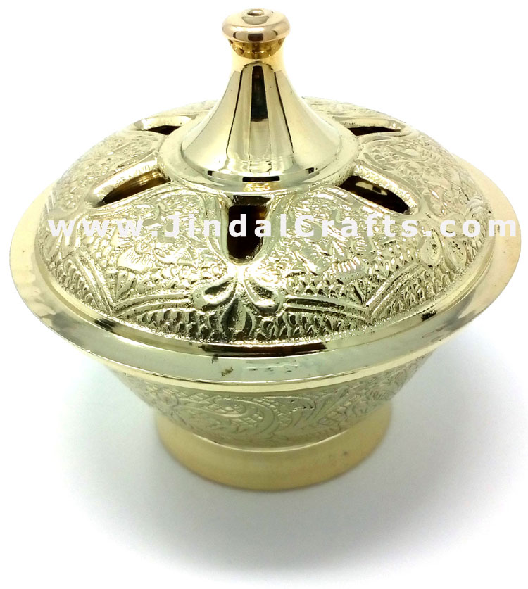 Decorative Brass made Resin Charcoal Incense Cones Bakhour Burners from India