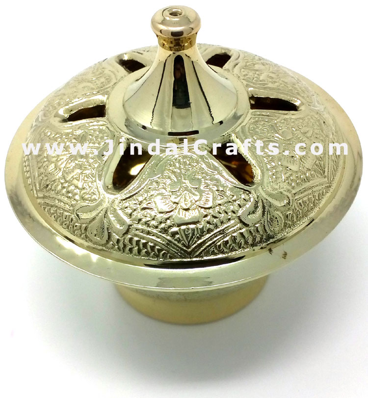 Decorative Brass made Resin Charcoal Incense Cones Bakhour Burners from India