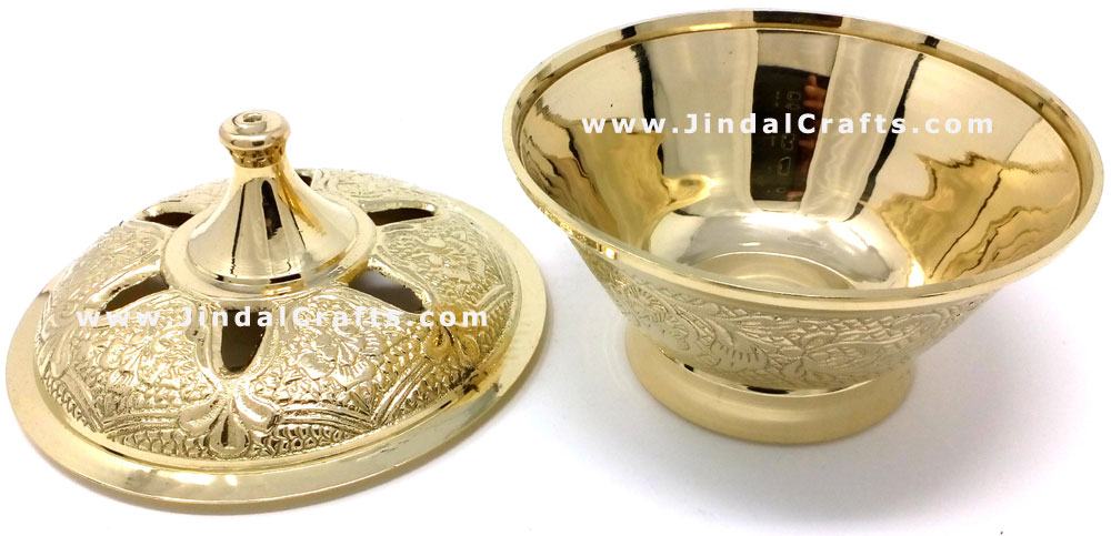 Decorative Brass made Resin Charcoal Incense Cones Bakhour Burners from India