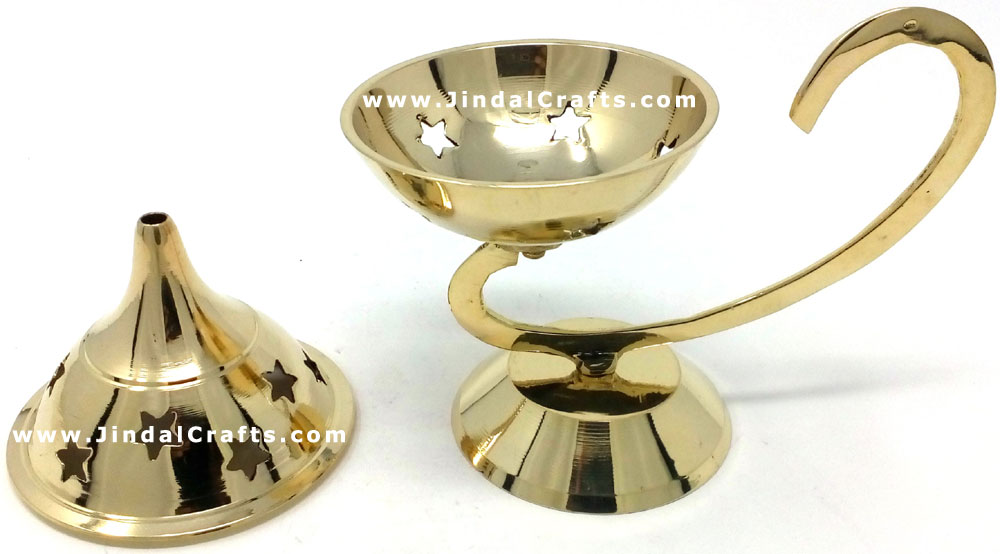 Decorative Brass made Resin Charcoal Incense Cones Bakhour Burners from India
