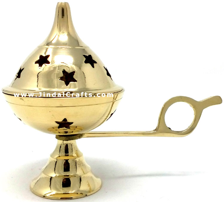 Decorative Brass made Resin Charcoal Incense Cones Bakhour Burners from India