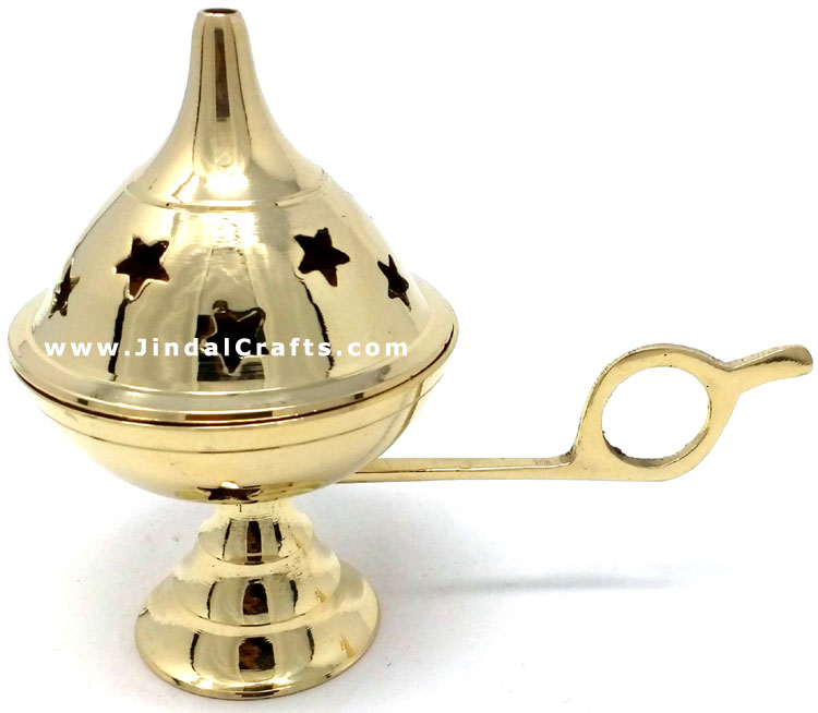 Decorative Brass made Resin Charcoal Incense Cones Bakhour Burners from India