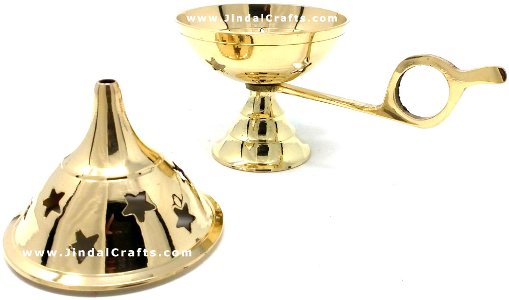 Decorative Brass made Resin Charcoal Incense Cones Bakhour Burners from India