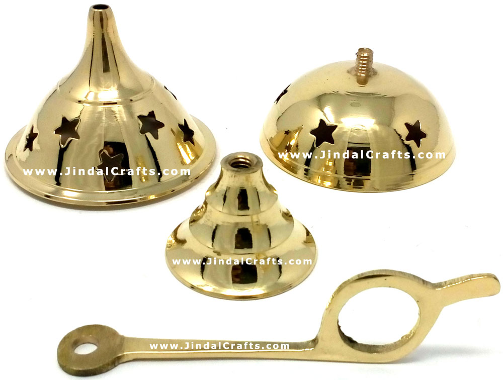 Decorative Brass made Resin Charcoal Incense Cones Bakhour Burners from India