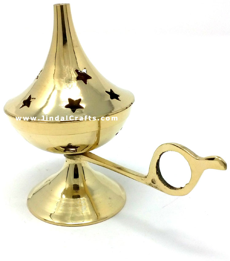 Decorative Brass made Resin Charcoal Incense Cones Bakhour Burners from India
