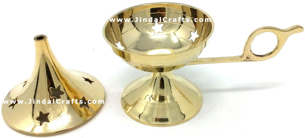 Decorative Brass made Resin Charcoal Incense Cones Bakhour Burners from India