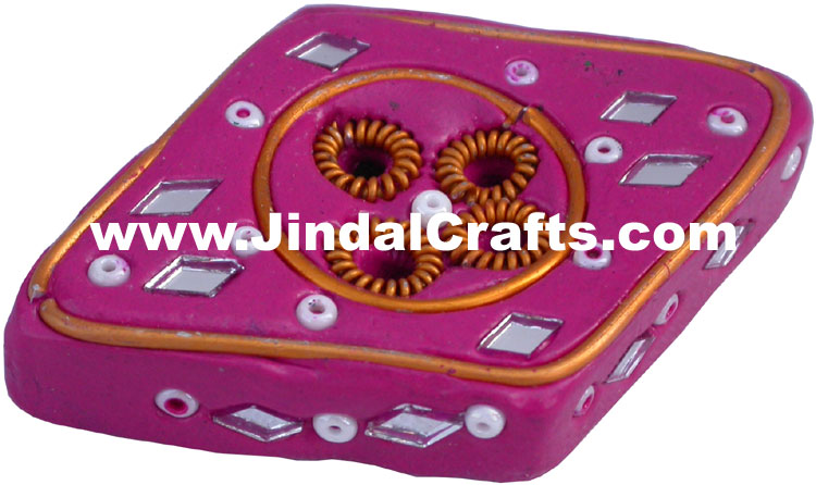 Mirror And Lac Made Incense Holder Hindu Religious Indian Handicrafts Arts