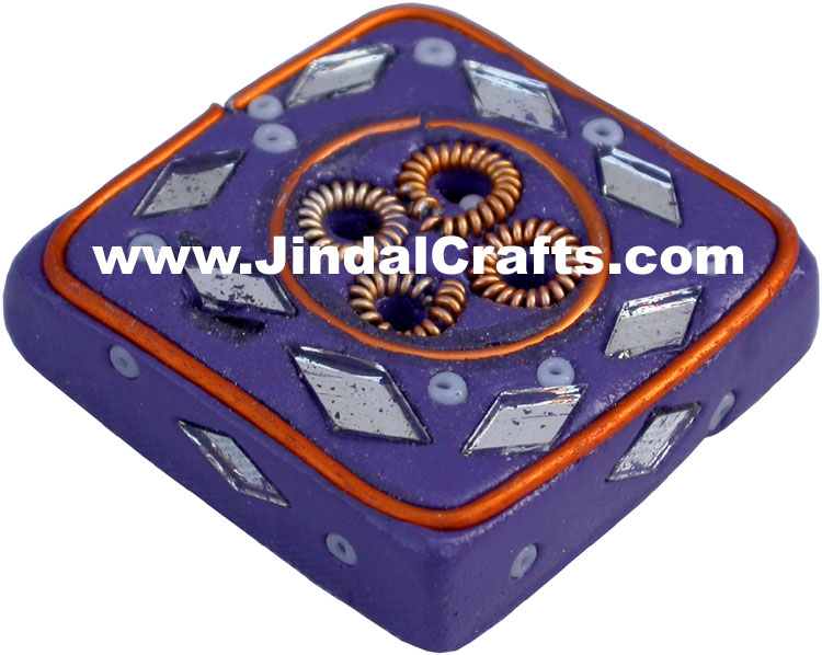 Mirror And Lac Made Incense Holder Hindu Religious Indian Handicrafts Arts