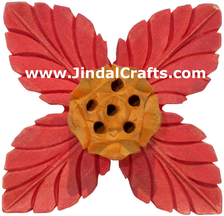 Handmade Wooden Incense Holder Indian Carving Art