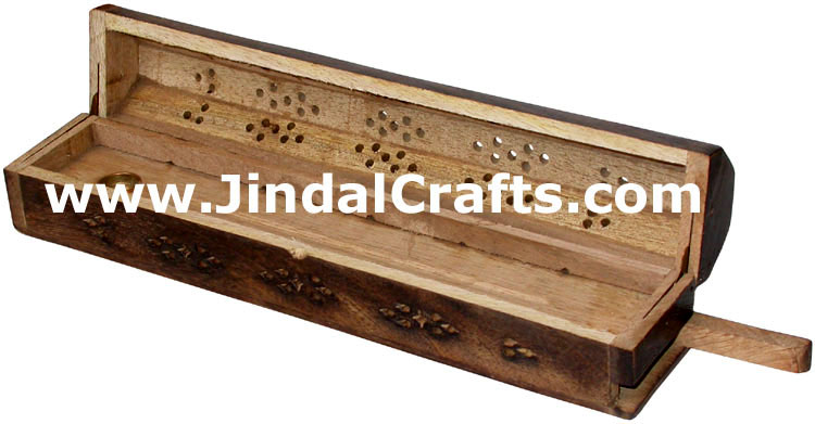 Antique F Incense Holder Hand Carved Wooden Indian Art